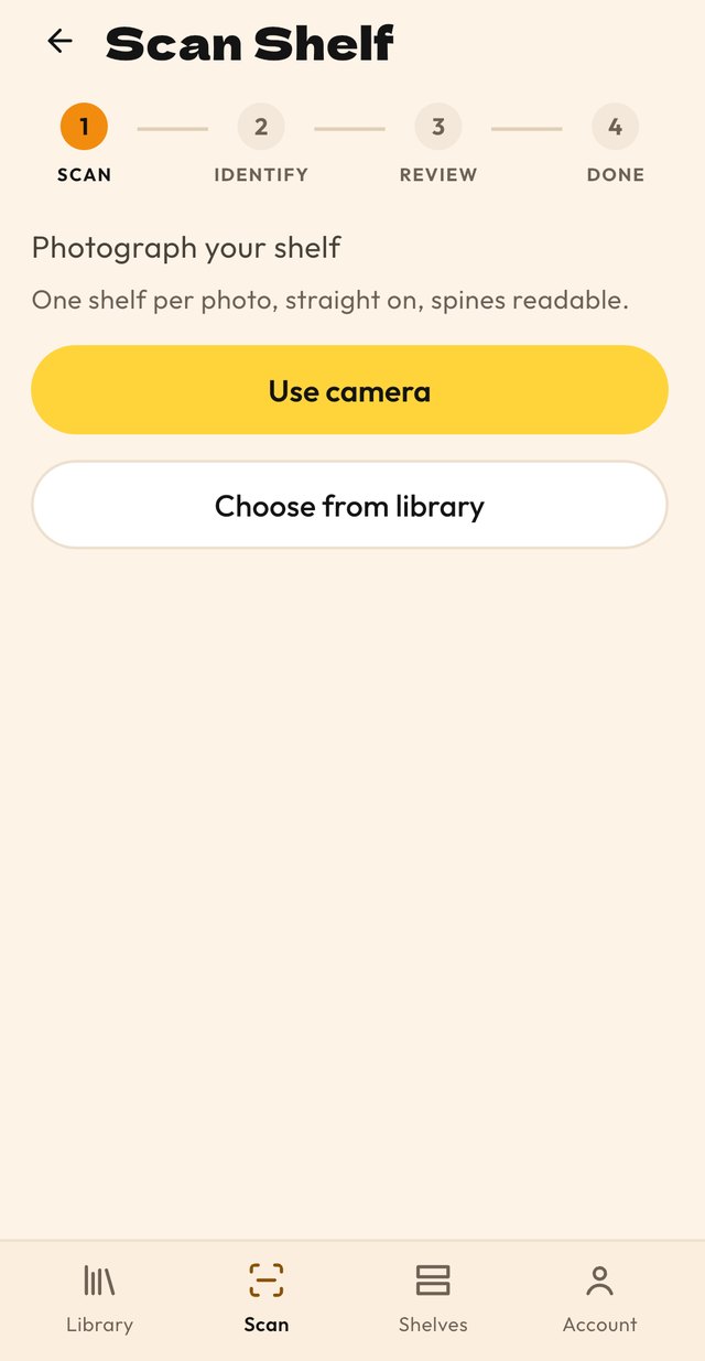Starting a shelf scan